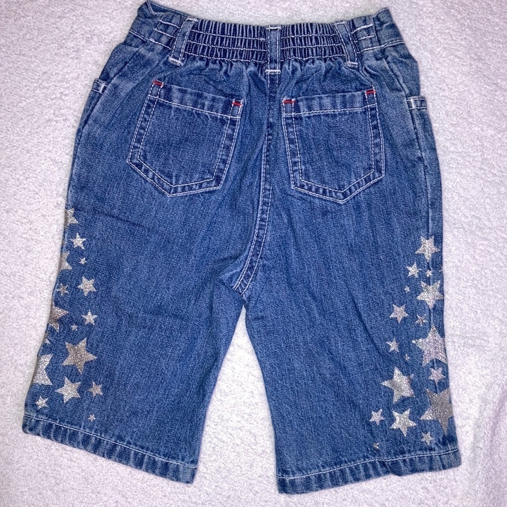 5/$20 NWT Gymboree 6/12m blue jean denim silver stars - Picture 5 of 6